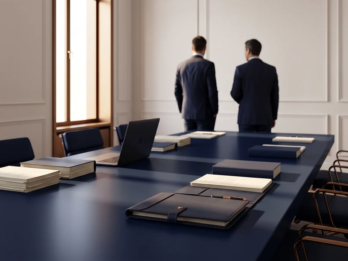 Mesa de trabajo del despacho con la documentación de un caso